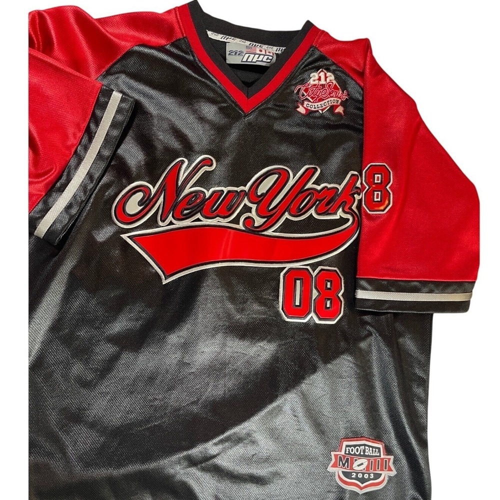212 NYC Football Jersey Collector Black Red V-Neck‎ Sportswear XL